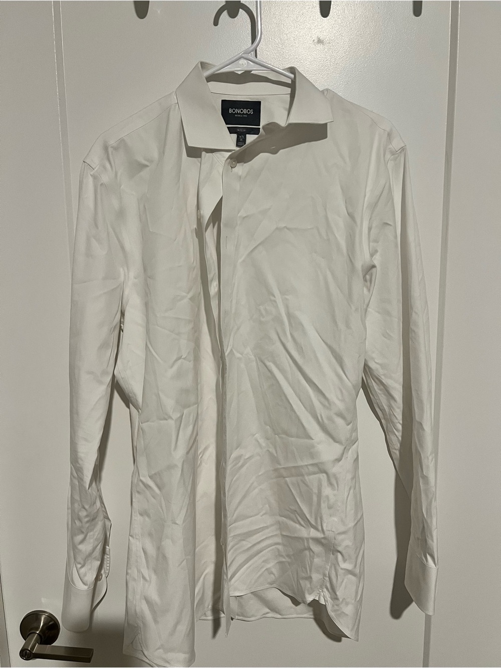 Men’s Bonobos White Long-Sleeve Dress Shirt - Spread Collar